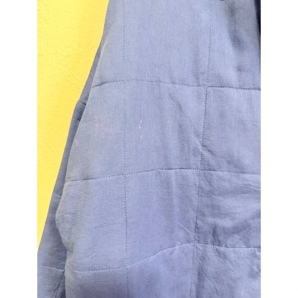 Amuse Society Quilted‎ Snap Front Jacket Periwinkle Blue Palm Tree Logo L/XL